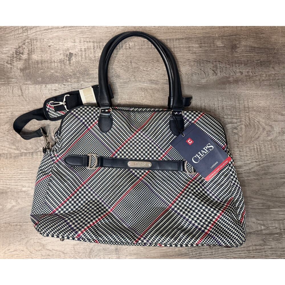 New CHAPS Richmond Park 19" Carry-On Luggage Guncheck Plaid